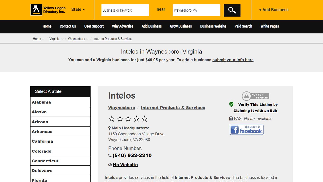 Intelos in Waynesboro, VA - Internet Products & Services by Yellow ...